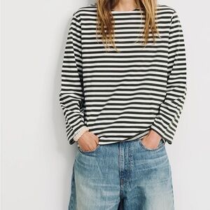 Denimist Striped Long Sleeve Boatneck Tee